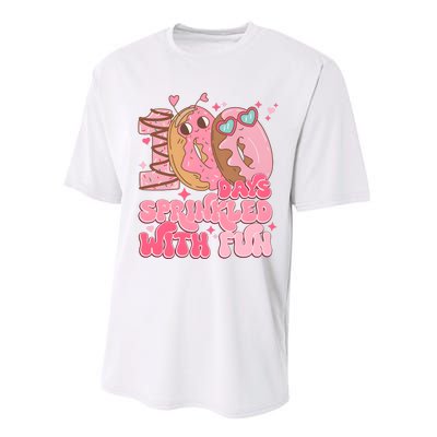 100 Days Sprinkled With Fun Donuts Performance Sprint T-Shirt