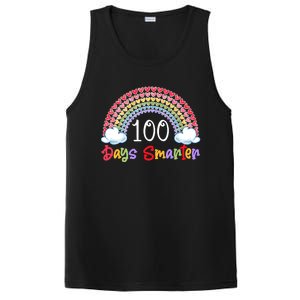 100 Days Smarter 100th Day Of School Teacher Rainbow Heart Meaningful Gift PosiCharge Competitor Tank