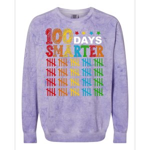 100 Days Smarter Cute Funny 100th Day Of School Colorblast Crewneck Sweatshirt