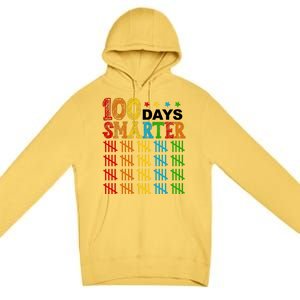 100 Days Smarter Cute Funny 100th Day Of School Premium Pullover Hoodie