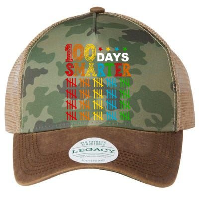 100 Days Smarter Cute Funny 100th Day Of School Legacy Tie Dye Trucker Hat