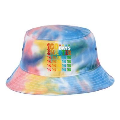 100 Days Smarter Cute Funny 100th Day Of School Tie Dye Newport Bucket Hat