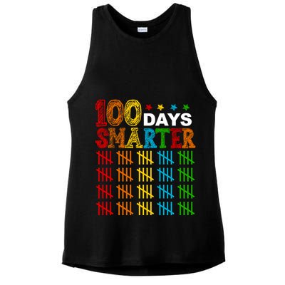 100 Days Smarter Cute Funny 100th Day Of School Ladies PosiCharge Tri-Blend Wicking Tank