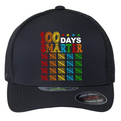 100 Days Smarter Cute Funny 100th Day Of School Flexfit Unipanel Trucker Cap