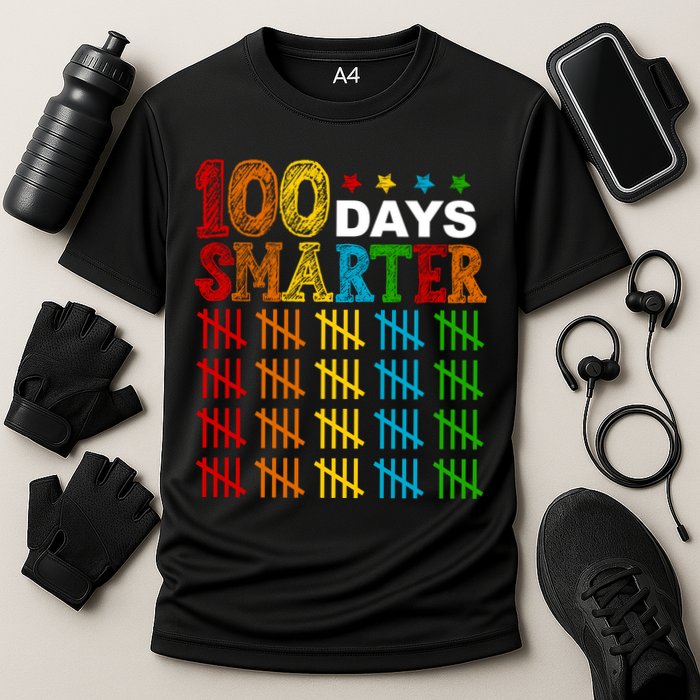 100 Days Smarter Cute Funny 100th Day Of School Performance Shirt