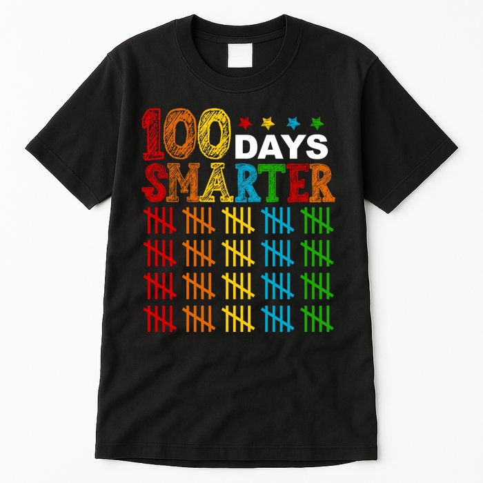 100 Days Smarter Cute Funny 100th Day Of School Tall T-Shirt