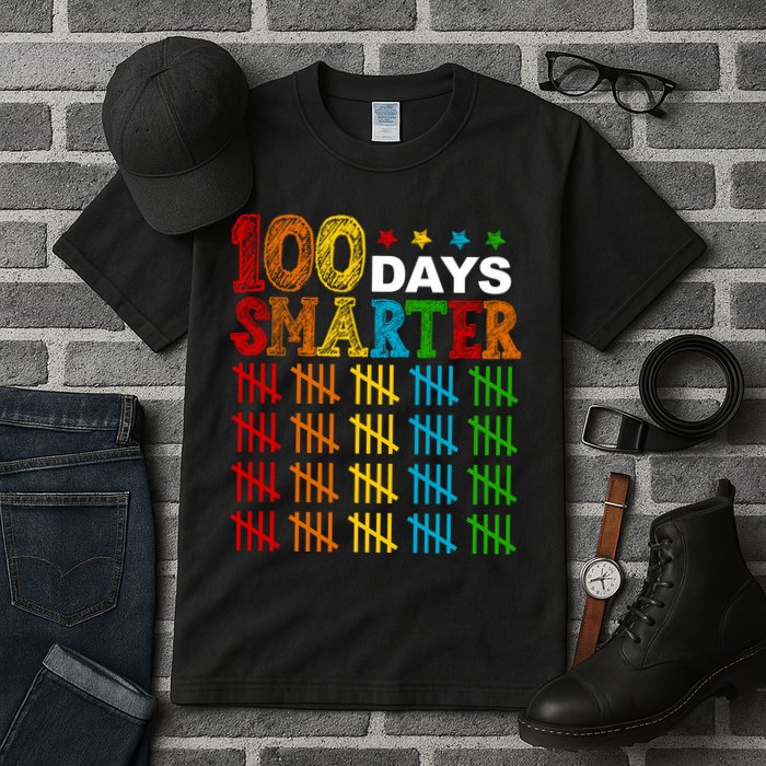 100 Days Smarter Cute Funny 100th Day Of School Tall T-Shirt