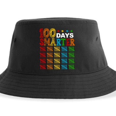 100 Days Smarter Cute Funny 100th Day Of School Sustainable Bucket Hat