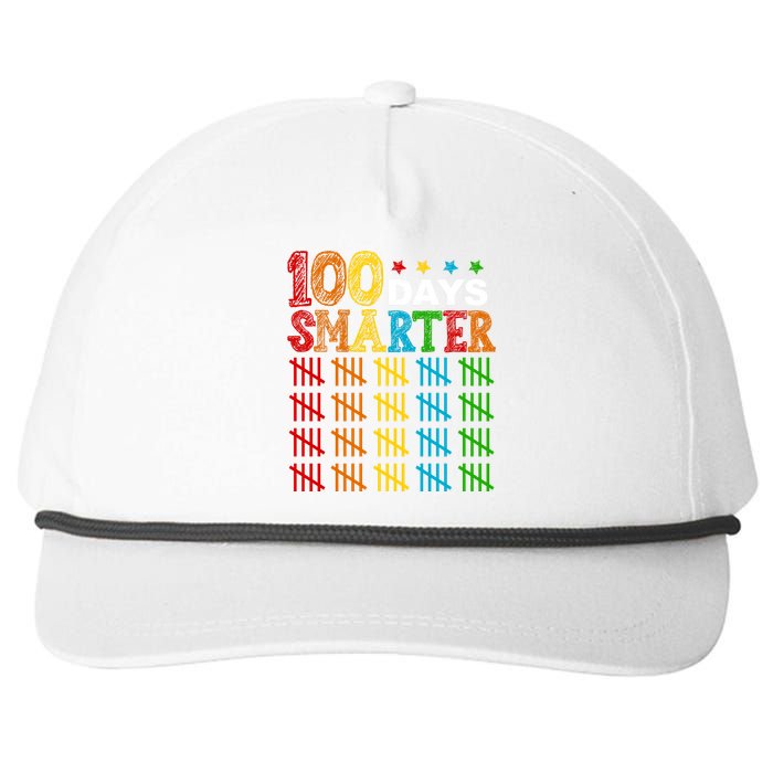 100 Days Smarter Cute Funny 100th Day Of School Snapback Five-Panel Rope Hat