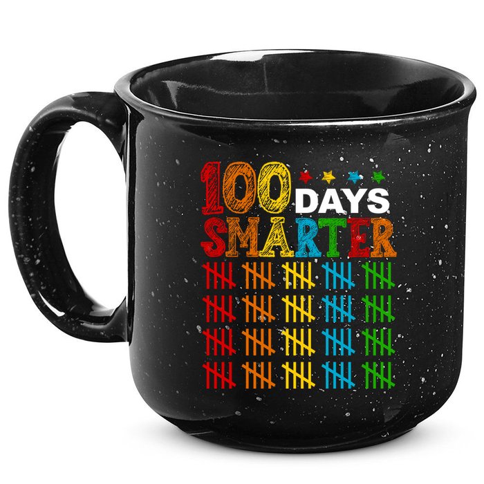 100 Days Smarter Cute Funny 100th Day Of School 15oz Campfire Ceramic Mug