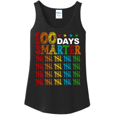 100 Days Smarter Cute Funny 100th Day Of School Ladies Essential Tank