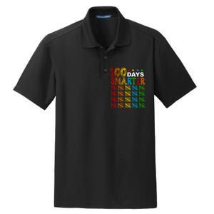 100 Days Smarter Cute Funny 100th Day Of School Dry Zone Grid Polo