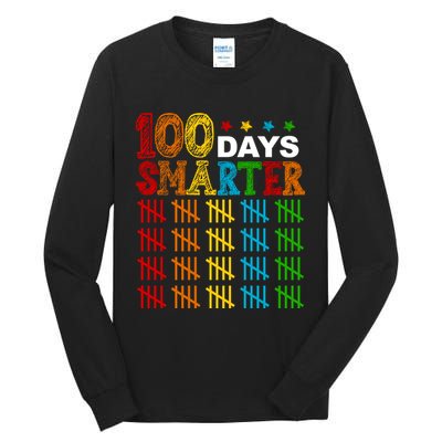100 Days Smarter Cute Funny 100th Day Of School Tall Long Sleeve T-Shirt
