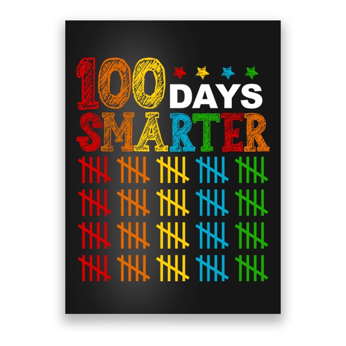 100 Days Smarter Cute Funny 100th Day Of School Poster