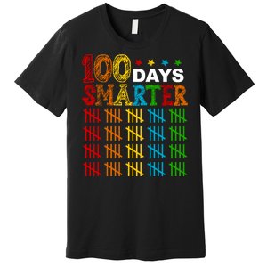 100 Days Smarter Cute Funny 100th Day Of School Premium T-Shirt