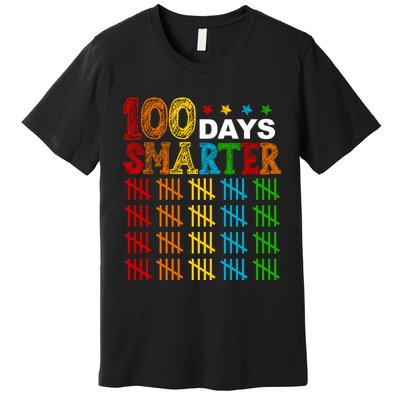 100 Days Smarter Cute Funny 100th Day Of School Premium T-Shirt