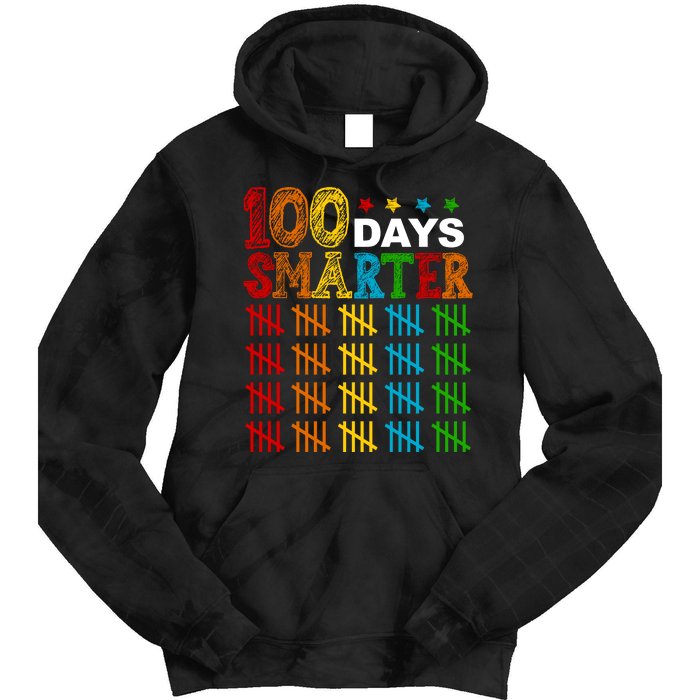 100 Days Smarter Cute Funny 100th Day Of School Tie Dye Hoodie