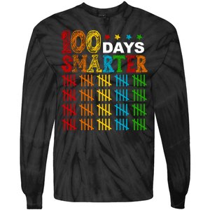 100 Days Smarter Cute Funny 100th Day Of School Tie-Dye Long Sleeve Shirt