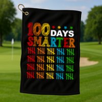 100 Days Smarter Cute Funny 100th Day Of School Golf Towel