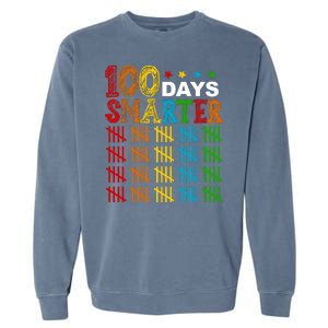 100 Days Smarter Cute Funny 100th Day Of School Garment-Dyed Sweatshirt