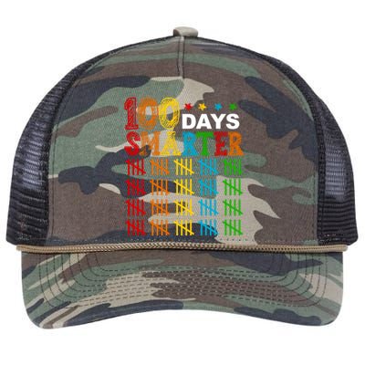 100 Days Smarter Cute Funny 100th Day Of School Retro Rope Trucker Hat Cap