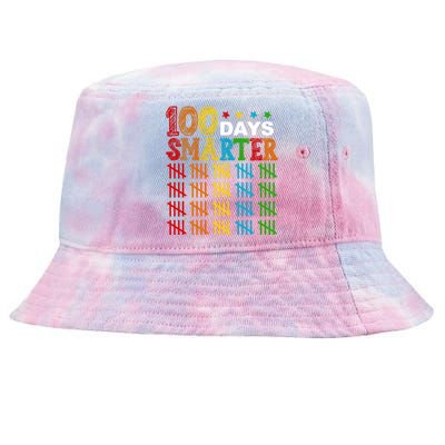 100 Days Smarter Cute Funny 100th Day Of School Tie-Dyed Bucket Hat