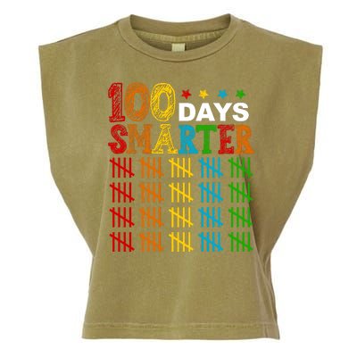 100 Days Smarter Cute Funny 100th Day Of School Garment-Dyed Women's Muscle Tee