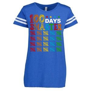 100 Days Smarter Cute Funny 100th Day Of School Enza Ladies Jersey Football T-Shirt