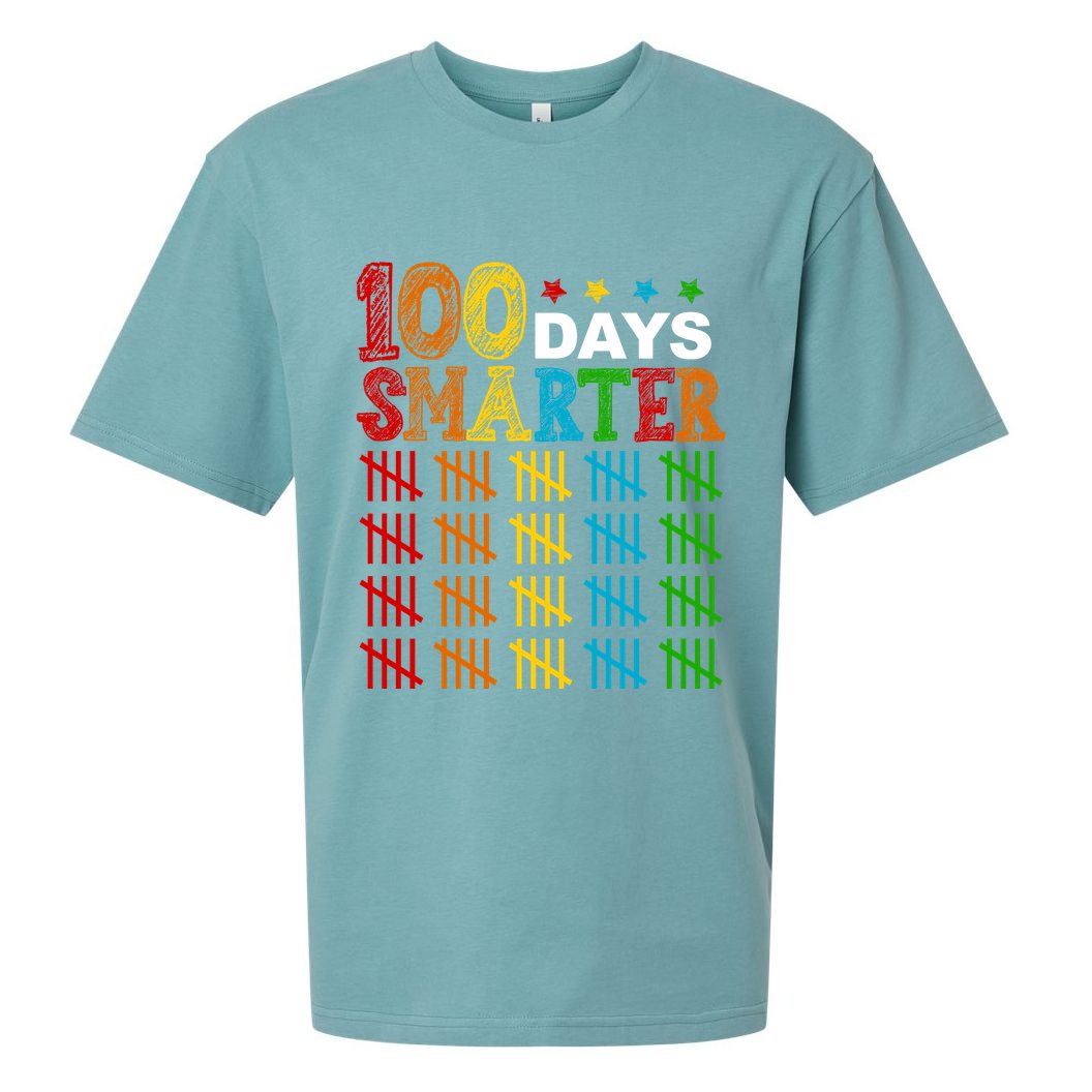 100 Days Smarter Cute Funny 100th Day Of School Sueded Cloud Jersey T-Shirt