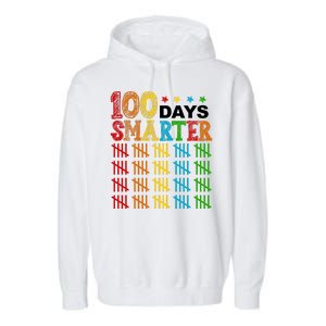 100 Days Smarter Cute Funny 100th Day Of School Garment-Dyed Fleece Hoodie