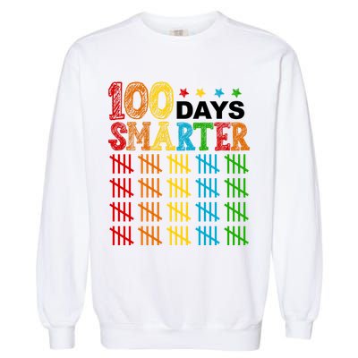 100 Days Smarter Cute Funny 100th Day Of School Garment-Dyed Sweatshirt