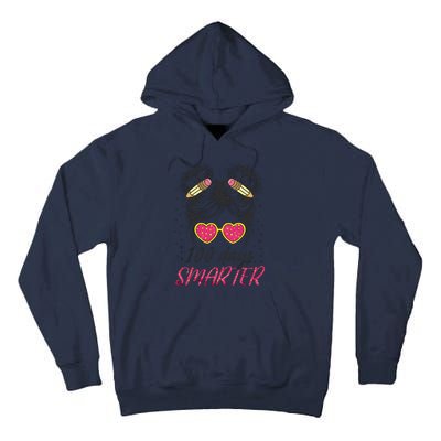 100 Days Smarter Messy Bun Girl Tall Hoodie