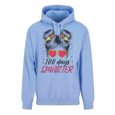 100 Days Smarter Messy Bun Girl Unisex Surf Hoodie