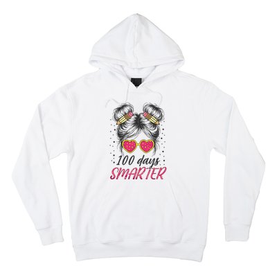 100 Days Smarter Messy Bun Girl Hoodie