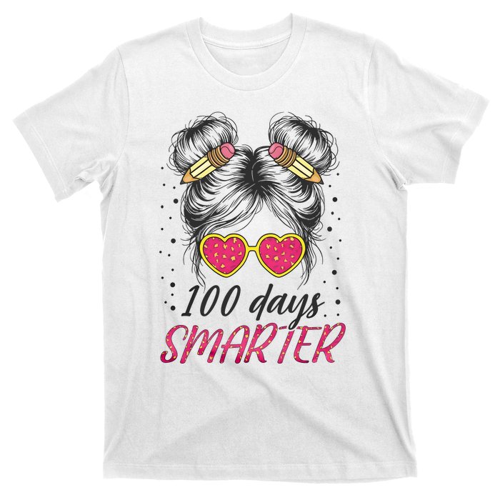 100 Days Smarter Messy Bun Girl T-Shirt