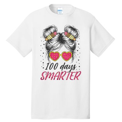 100 Days Smarter Messy Bun Girl Tall T-Shirt