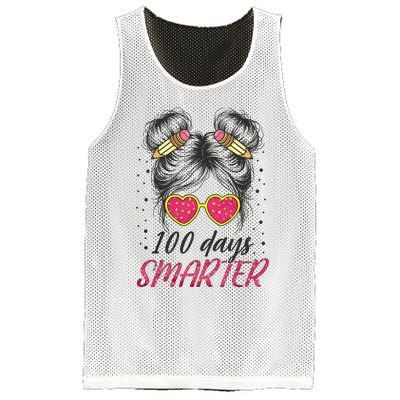 100 Days Smarter Messy Bun Girl Mesh Reversible Basketball Jersey Tank