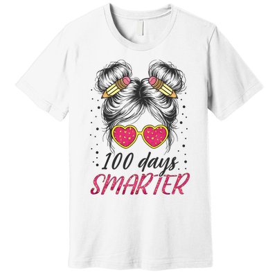 100 Days Smarter Messy Bun Girl Premium T-Shirt