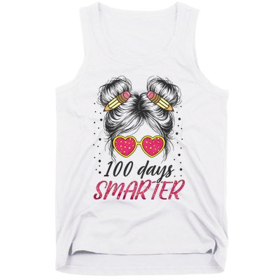 100 Days Smarter Messy Bun Girl Tank Top