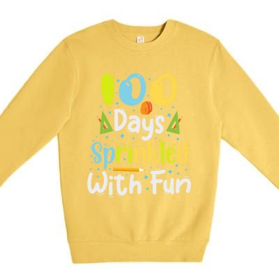 100 Days Sprinkled With Fun Funny 100 Days Of School Gift Premium Crewneck Sweatshirt