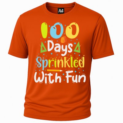 100 Days Sprinkled With Fun Funny 100 Days Of School Gift Cooling Performance Crew T-Shirt