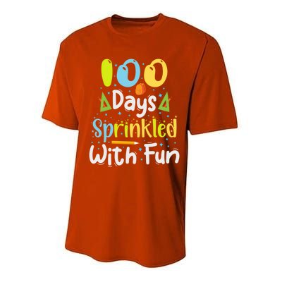 100 Days Sprinkled With Fun Funny 100 Days Of School Gift Performance Sprint T-Shirt