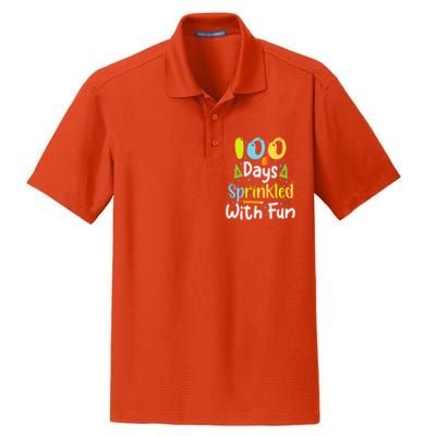 100 Days Sprinkled With Fun Funny 100 Days Of School Gift Dry Zone Grid Polo