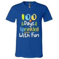 100 Days Sprinkled With Fun Funny 100 Days Of School Gift V-Neck T-Shirt