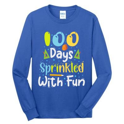 100 Days Sprinkled With Fun Funny 100 Days Of School Gift Tall Long Sleeve T-Shirt