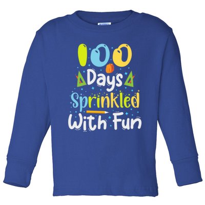 100 Days Sprinkled With Fun Funny 100 Days Of School Gift Toddler Long Sleeve Shirt