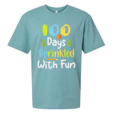 100 Days Sprinkled With Fun Funny 100 Days Of School Gift Sueded Cloud Jersey T-Shirt