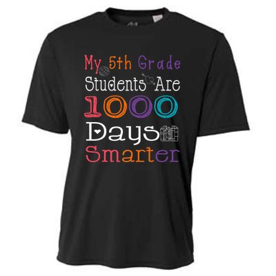 100 Days School My 5th Grade Students Are 1000 Days Smarter Cooling Performance Crew T-Shirt