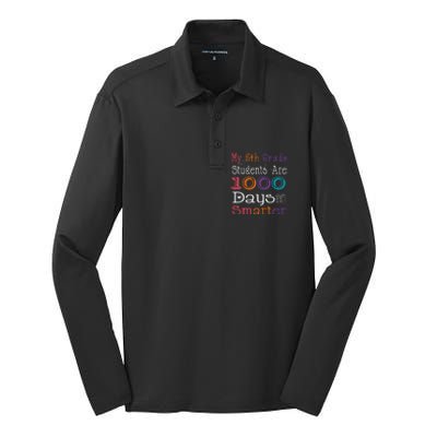 100 Days School My 5th Grade Students Are 1000 Days Smarter Silk Touch Performance Long Sleeve Polo