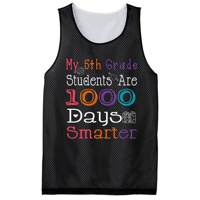 100 Days School My 5th Grade Students Are 1000 Days Smarter Mesh Reversible Basketball Jersey Tank